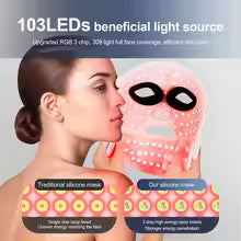 7-Color LED Face & Neck Mask – Silicone Light Therapy Facial Mask