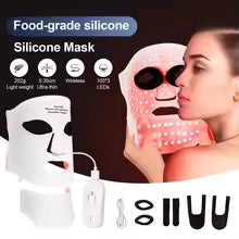 7-Color LED Face & Neck Mask – Silicone Light Therapy Facial Mask